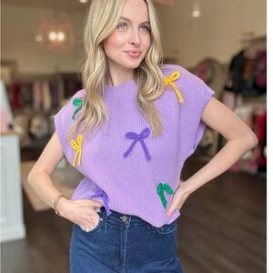 Mardi Gras Bow Sweater